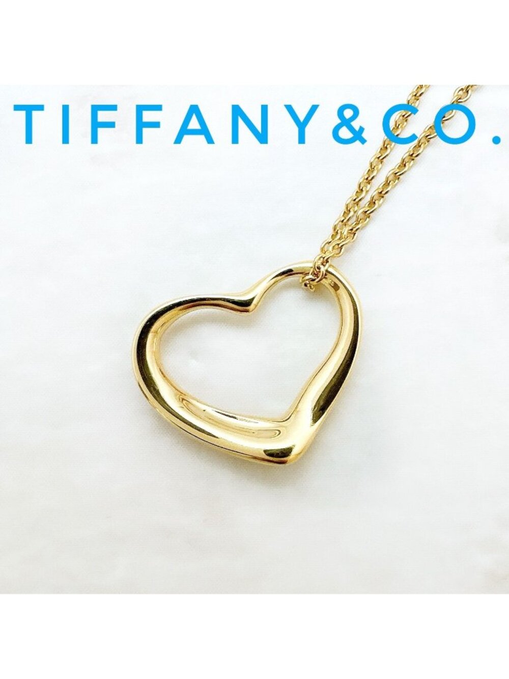 Tiffany & Co Open Heart Yellow Gold Necklace 41